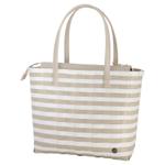 Handed By Sunny Bay Strandveske Gråstripet 39x17xH34cm (629-BFC52-p08)