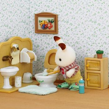 Sylvanian Families Sjokoladekanin Bror og Baderomsmøbler (366-5015)