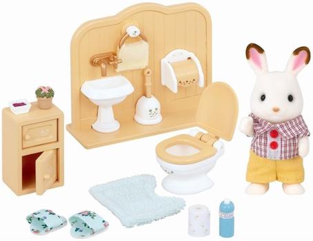 Sylvanian Families Sjokoladekanin Bror og Baderomsmøbler (366-5015)