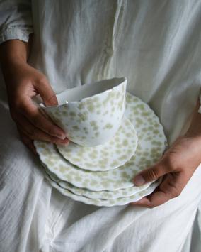 Wik & Walsøe Slåpeblom Tallerken Grønn Ø21 (500-85218)