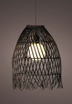 Kaemingk Pendellampe Solcelle Rattan Svart H36 (487-898765)