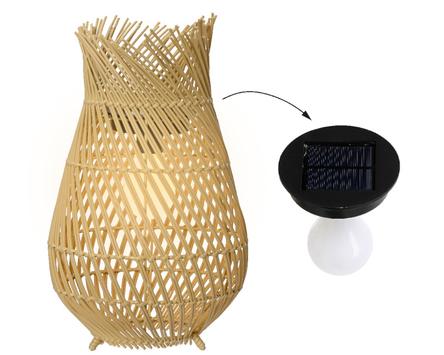 Kaemingk Lanterne Solcelle Rattan Natur H36 (487-898766)