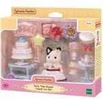 Sylvanian Families Lekesett partytime med Tuxedo-kattefigur og tilbehør (366-5646)