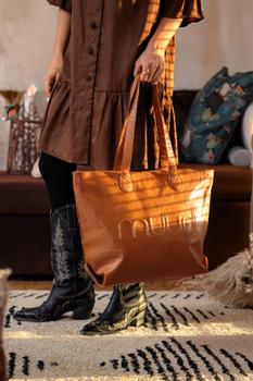Muud Laura Shopper Skinn Whisky (569-QB-4395)