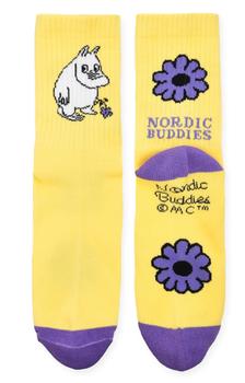 Mummi Sokker Blomster Retro Dame Gul_str.36-42 (708-MOOMIN36M)
