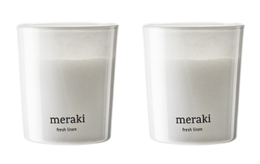 MERAKI Duftlys Fresh Linen 2pk