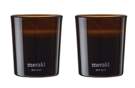 MERAKI Duftlys Dark Wood 2pk