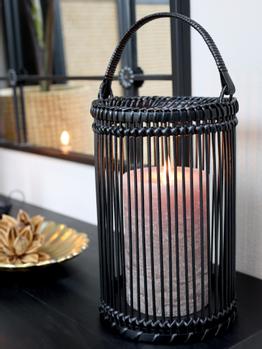 Chic Antique Lanterne Bambus Svart H25 (529-25050124)