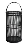 Chic Antique Lanterne Bambus Svart H36