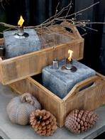 Chic Antique Oljelampe Kube sement 
