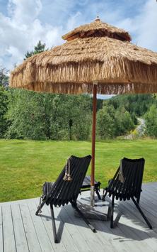 MT Studio Stråparasoll Hawaii Ø210 plast+aluminium