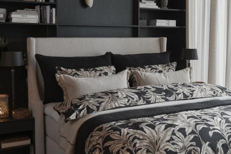 Halvor Bakke Babylonstoren Sengesett Sateng Sort-Mønstret (479-118600,118601,118602)