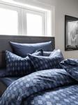 Borås Cotton Charlie Sengesett Flanell Blårutet klassisk (479-118775,118777,118779)