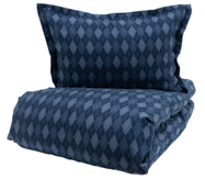Borås Cotton Charlie Sengesett Flanell Blårutet klassisk (479-118775)