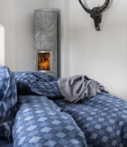 Borås Cotton Charlie Sengesett Flanell Blårutet klassisk (479-118775)