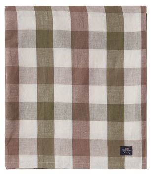 Lexington Checked Duk Oliven Lin-Bomull