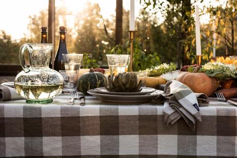 Lexington Checked Duk Oliven Lin-Bomull (588-12433002)