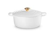 Le Creuset Støpejernsgryte Signature Hvit 6,7L (796-21177280101441)