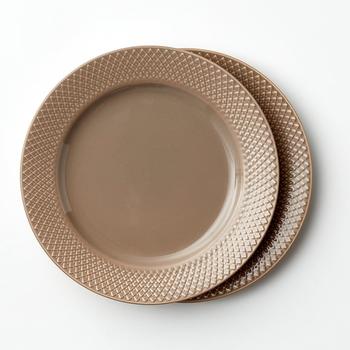 Lyngby Rhombe-Earth Lunsjtallerken clay_2pk (521-201881)