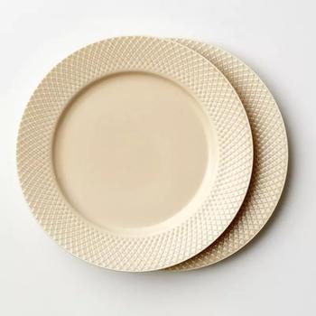 Lyngby Rhombe-Earth Middagstallerken marble 2pk (521-201880)