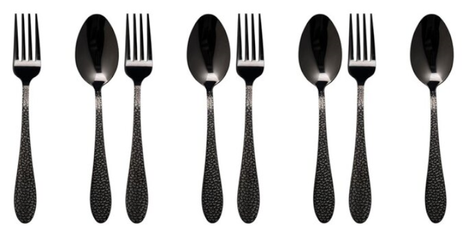 Vargen & Thor Frost-Onyx Dessertbestikk 8-deler Svart