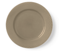 Lyngby Rhombe-Earth Lunsjtallerken Ø23 clay