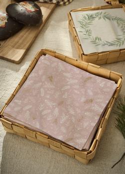 Ib Laursen Serviett Rosa Bladmønster 50stk (171-95944-00)