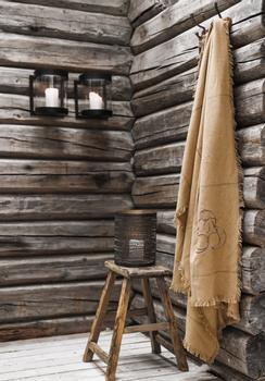 Aina Sollie Steen Ullpledd 140x240cm gyllenbeige resirkulert ull
