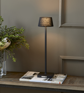 Riviera Maison Bordlampe Black Oppladbar H43