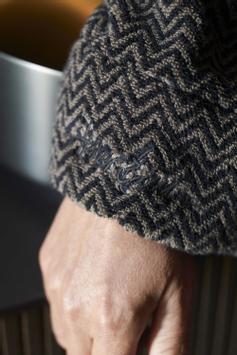 Halvor Bakke Verbier Badekåpe sort-beige fiskebensmønster (479-117643, 117645)