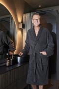 Halvor Bakke Verbier Badekåpe sort-beige sikksakk