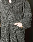 Halvor Bakke Verbier Badekåpe sort-beige fiskebensmønster (479-117643, 117645)