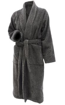 Halvor Bakke Verbier Badekåpe sort-beige fiskebensmønster (479-117643, 117645)