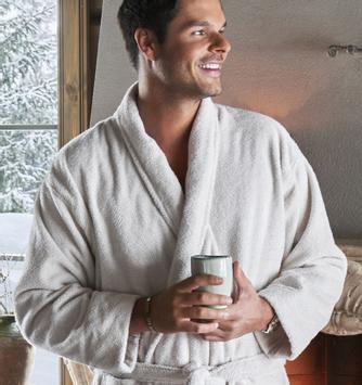 Halvor Bakke Verbier Badekåpe beige-hvit fiskebensmønster (479-117644)