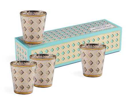 Jonathan Adler Basketweave Glass H10 4stk (368-34531)