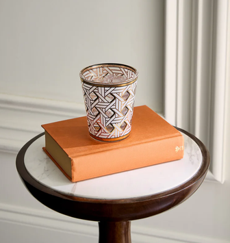 Jonathan Adler Basketweave Glass H10 4stk (368-34531)