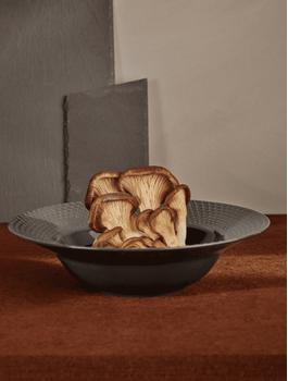 Lyngby Rhombe-Earth Pastatallerken slate Ø24 (521-201860)