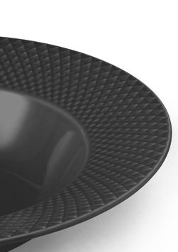 Lyngby Rhombe-Earth Pastatallerken slate Ø24 (521-201860)