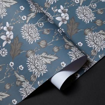 Halvor Bakke Gavepapir Dahlia+Linen-Blå 2pk (801-366352)