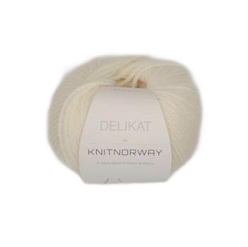 Knit Norway Garn Delikat Natural-White 501,  50g (642-10915)