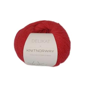 Knit Norway Garn Delikat Red 505,  50g (642-10919)