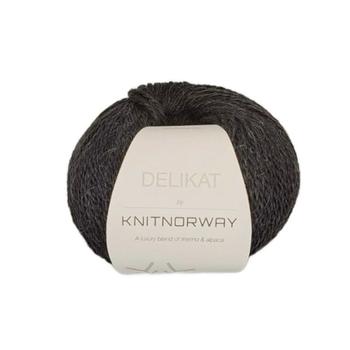 Knit Norway Garn Delikat Black 514,  50g (642-10928)