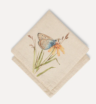 UND Servietter Strå-sommerfugl 2pk bomull-lin (636-16153)
