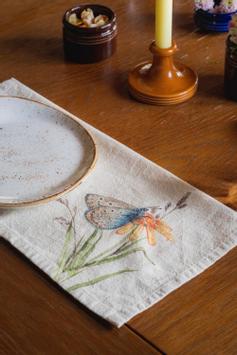 UND Servietter Strå-sommerfugl 2pk bomull-lin