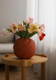COOEE Ball-Twist Vase Brick-Red Ø20xH20 (389-TH-07-01-BR)