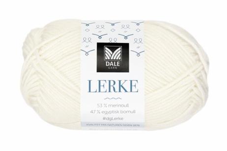 Dale Garn Lerke Halvbleket-Hvit 0017, 50g