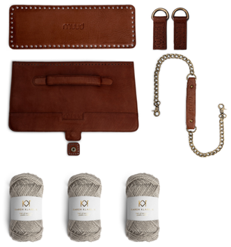 Muud Strikkepakke Haumea Veske grå-richbrown  (569-DIY-1000-RB-darkgrey)