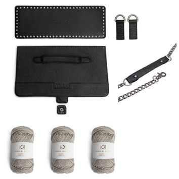 Muud Strikkepakke Haumea Veske grå-sort (569-DIY-1000-black-darkgrey)