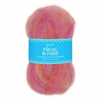 Bæstmor Garn Påfugl-in-Paris Mango-Bringebær 7965,  50g (773-408-7965)