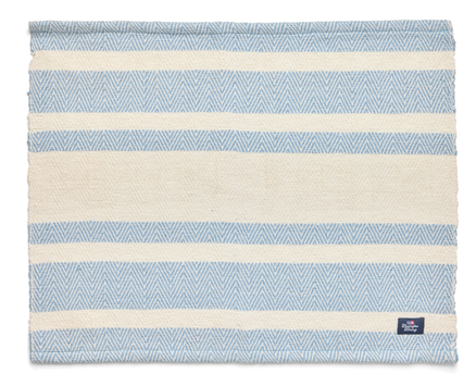 Lexington Spisebrikke Striped økologisk-bomull Himmelblå-Hvit_40x50